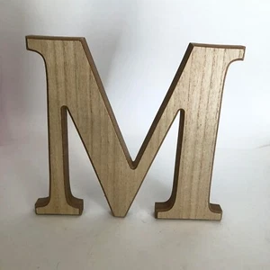 9x7.5" Hanging Letter Wooden Alphabet Letters Plaque Wall Home Office Letter M - Picture 1 of 9