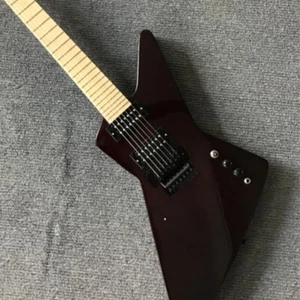 7 Strings Explorer Brown Electric Guitar FR Bridge HH Pickups Maple Fretboard - Picture 1 of 2