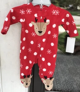 Carters Just One You NB Renna Fiocco di Neve Sonno N' Play Piedi Pile Sleeper - Foto 1 di 5