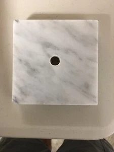 4 “Square White MARBLE Base for Small Bronze, Lamp or Art Sculpture NOS (ITALY) - Picture 1 of 8