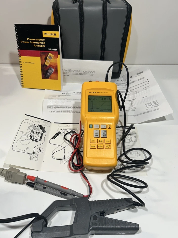 Analizador de armónicos de potencia manual Fluke 39 con estuche, sondas, abrazadera, manual excelente Foto 1 de 4