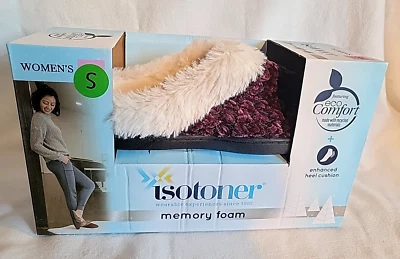 Zapatillas para mujer Isotoner talla SM 6-1/2-7 espuma viscoelástica vino mora Foto 1 de 4