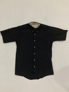 Camisa de trabajo Red Kap para hombre pequeña de algodón con botones uniforme industrial negro #B10 - Imagen 1 de 7