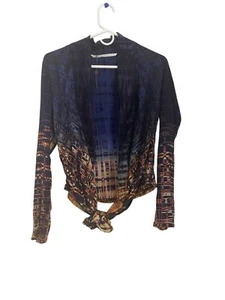Twelfth Street By Cynthia Vincent Beautiful Silk Tie Top Whimsical Color Small - Picture 1 of 7