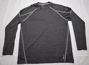 Reebok Mens Activewear Long Sleeve Shirt Gray Size Medium - Picture 1 of 7