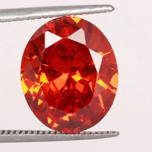 AAAAAA High Quality Red Cubic Zirconia Oval Facet Cut 8.55ct Loose CZ Gemstone - Picture 1 of 6
