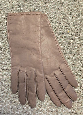 Vintage Fownes Leather Gloves Women Size 7 Taupe WPL9522 Acrylic Lining Preowned - Изображение 1 из 3