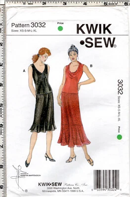 "Misses' Tops & Skirts" ©2001 Kwik Sew by Kirstin Martensson Master Pattern 3032 - Image 1 of 4