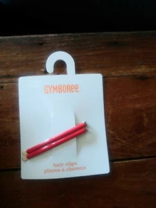 Gymboree new nwt hair clip 2 pins red enamel simple girls set - Picture 1 of 1