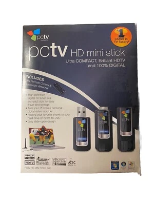 PCTV HD Mini Stick USB 100% Digital HDTV, Remote Antenna Pre Owned - Image 1 of 4