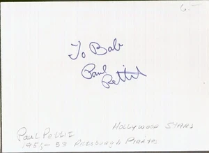 Paul Pettit Pittsburgh Pirates Bonus Baby Pitcher carta autografata 3x5 (d 2020) - Foto 1 di 1