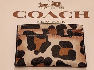 NUEVO ESTUCHE PARA TARJETAS COACH ESTAMPADO OCELOTE TIZA DELGADA - F64065 - Imagen 1 de 8
