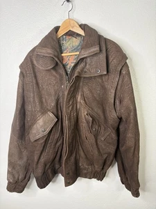 Chaqueta de cuero marrón vintage talla XL - Imagen 1 de 11