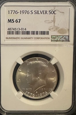 1776-1976 S Kennedy Silver Half Dollar NGC MS67 - Image 1 of 2