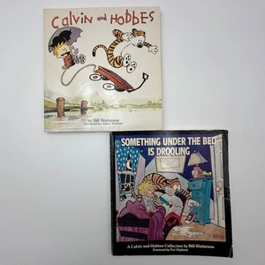 Lot Of 2 Calvin and Hobbes by Bill Watterson VTG Paperback Cartoon Books VOL 1 - Picture 1 of 14
