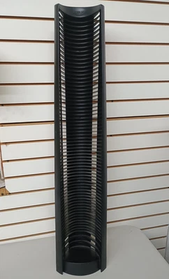 "Estante de almacenamiento de exhibición de torre de piso de plástico negro Laserline 70 CD 38""" Foto 1 de 4