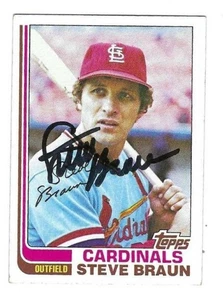 Autographed 1982 Topps Steve Braun St. Louis Cardinals Card #316 - w/COA - Picture 1 of 1