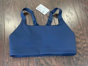 Lululemon Ultralu Square-Neck Workout Bra Size 2 Club Blue Medium Support NEW - Picture 1 of 6