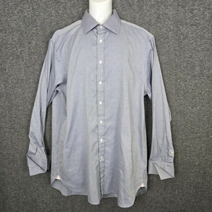 Thomas Pink Shirt Mens 17.5 37 Classic Fit Blue Prestige Two Fold Cotton French - Picture 1 of 11