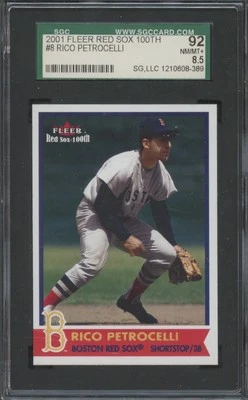 2001 Fleer Red Sox 100th #12 Rico Petrocelli SGC 92 NM/MT+ 8.5 - Image 1 of 2