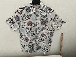 NEW! Tasso Elba Men’s Sz SM Linen Flower Print Button Up Shirt - Picture 1 of 12