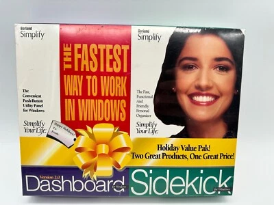 Borland 1994 PC Software Simplify Double Pack Dashboard v2.0 Sidekick NIB - Image 1 of 4