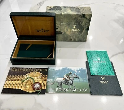 100% Genuine Rolex Datejust 16013 16014 Box Booklets Tags  FULL SET 80s clean - Image 1 of 4