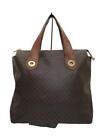 Celine Macadam Pattern Tote Bag Pvc Brown Inside With Tear Leather Deter 86707