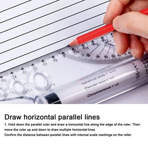 Rolling Ruler Parallel Line Arc Curve Drawing Measuring Roller Ruler - Picture 1 of 30