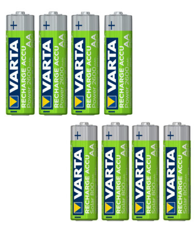 Varta Power Solar Akkus Accus AA Mignon 800 - 2600 mAh NiMH ohne Memoryeffekt