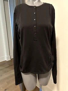 lululemon Black snap shirt detours welcome pockets size 10 long sleeve - Picture 1 of 5