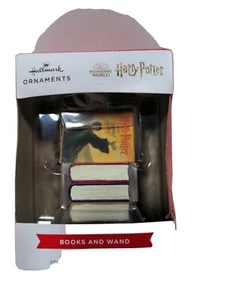 Hallmark 2021 Harry Potter Books Wand Wizarding World Christmas Ornament Box Dmg - Picture 1 of 6