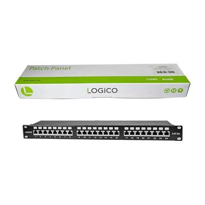 Cat6a 24 Port Shielded Patch Panel Ethernet Network LAN RJ45 1U Rack Mount 110 - Image 1 of 4