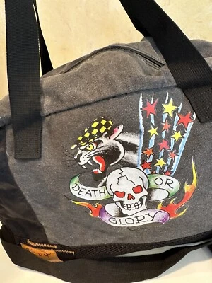 ED HARDY "Death or Glory" 手提包 旅行健身房托特包 35 — 第 1/4 张图片