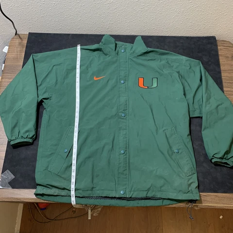 Vintage Nike Jacket University of Miami Hurricanes UM Team Zip XXL 90s Storm Fit Cover