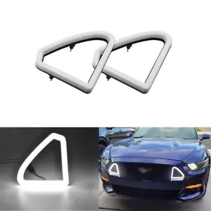 2x For 15-17 Ford Mustang Front Hood Bumper Grille DRL LED Daytime Running Light - Picture 1 of 12