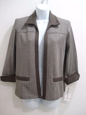 Chaqueta Blazer Alfred Dunner Damas Marrón Cacao Talla Pequeña 6P Nueva con Etiquetas Foto 1 de 4