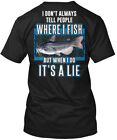 Its A Lie Catfish Tee T-Shirt Made In The Usa Size S To 5Xl