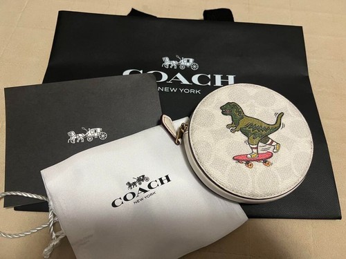 COACH Rexy Dinosauro Skateboard Rotondo Portamonete Portamonete