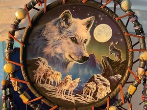 Atrapasueños Robin Koni Wolves Bradford Exchange Harmony Evening Harmony Harmony Tarde - Imagen 1 de 6