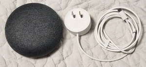 Google Nest Home Mini Smart Speaker Bluetooth Charcoal Orange AC Adapter Tested - Imagen 1 de 5