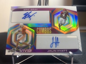 2023 Leaf Vivid Eric Gray /Jalin Hyatt Colorful Combos #CC-25 (4/6).