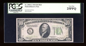 DBR 1934 $10 DGS FRN San Francisco Fr. 2004-Ldgs PCGS 25 PPQ Serial L21635736A - Picture 1 of 2