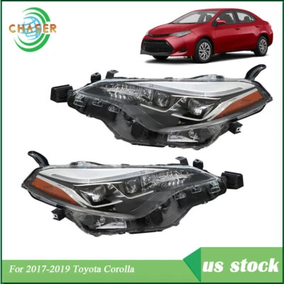Par de luces de faros izquierda+derecha aptas para Toyota Corolla SE XSE XLE 2017 2018 2019 Foto 1 de 4