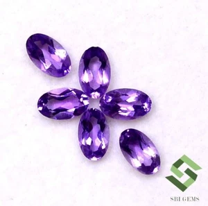 Natural Amethyst Oval Cut 5x3 mm Lot 06 Pcs 1.23 CTS Calibrated Loose Gemstones - Picture 1 of 6