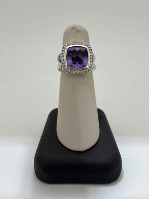 HERMOSO Anillo David Yurman Amatista Albión Plata Esterlina 925 Cóctel Cable Foto 1 de 4