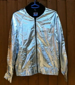 Auténtica Chaqueta de Bombardero DISCO Genuina Vintage Oro o Plata M Festival Clubes - Imagen 1 de 14