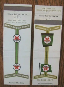 TEXACO GASOLINE MATCHBOOKS: TEXAS COMPANY MARINE DEPARTMENT (2 DIFFERENT) -F24 - Picture 1 of 1