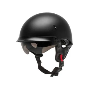 GMAX HH-65 Matte Black Half Motorcycle Helmet Full Dressed S M P/N 72-5454 - Picture 1 of 2
