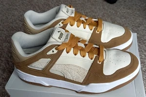 Puma Slipstream Heritage Low-Top Trainers, White/Brown. Barely worn. Size 9 - Picture 1 of 11
